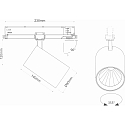 3-phase spot TRACKSPOT P swivelling, suitable for VDU workstation IP20