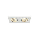 LED Downlight Set NEW TRIA II DL SQUARE Recessed luminaire, 2x6W, 38�, 2700K, incl. driver, clip springs, white