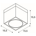 SLV Ceiling spot KARDAMOD SURFACE SQUARE ES111 Single, square, GU10, black