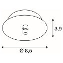 SLV Ceiling canopy FITU 1, round, incl. strain relief, chrome