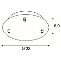 SLV Ceiling canopy FITU 3, round, incl. strain relief, black
