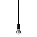 SLV Pendant luminaire FITU PD, E27, length 9.1cm, Pendel 500cm, with open cable end, black