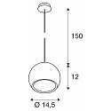 Pendant luminaire LIGHT EYE, GU10, max. 75W