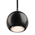 SLV Pendant luminaire LIGHT EYE BALL, LED GU10, max. 6W, black/chrome