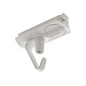 Adapter for 1-Phase High Voltage track, electrical, with hook, white