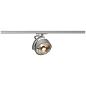 Spot KALU TRACK QPAR111 Lamphead , GU10, max. 75W, incl. 1-Phase adaptor, silver grey