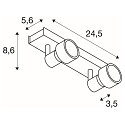 SLV Wall luminaire PURI 2 Ceiling luminaire, GU10, max. 2x50W, with Decoring, black