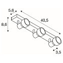 SLV Wall luminaire PURI 3 Ceiling luminaire, GU10, max. 3x50W, with Decoring, black