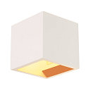 Plaster Wall luminaire PLASTRA CUBE, square, white plaster, G9