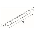 SLV LED Wall luminaire TRUKKO 60cm, chrome/white, 8W, SMD LED, 3000K, IP44