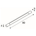 SLV LED Wall luminaire TRUKKO 90cm, chrome/white, 11,4W, SMD LED, 3000K, IP44
