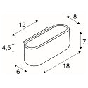 SLV Wall luminaire OSSA R7S oval, R7s 78mm, max. 100W, white