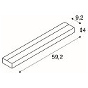 SLV LED Wall luminaire SEDO 14 LED, 17W, 3000K, square, glass satined, alu brushed