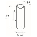 SLV Wall luminaire ENOLA B UP/DOWN, H 22cm, 2x GU10 QPAR51, aluminium, brass