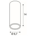 Ceiling luminaire ENOLA B CL-1, IP20, � 6,7cm / H 14cm, GU10 QPAR51, aluminium, black