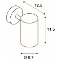 SLV Wall-/Ceiling spot  ENOLA B SINGLE SPOT, 1-head, GU10 QPAR51, rotatable, swivelling, aluminium, black