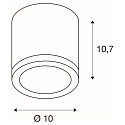 SLV LED Ceiling luminaire ENOLA C CL-1, IP20, � 10cm / H 10.7cm, 12W 3000K 850lm 35�, white