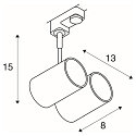 Spotlight BIMA 2, GU10, 2x50W max., incl. 3-Phase adapter