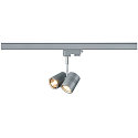 Spot BIMA 2 GU10 2x50W, incl. 3-Phase adapter, silver grey