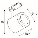 SLV 3-HV-phase-track LED Spot ENOLA C, rotatable, swivelling, 12W 3000K 900lm, 55�, white