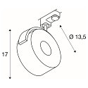 SLV LED 3-Phase Spot KALU TRACK LEDDISK 3000K, black