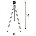 SLV Table lamp FENDA BASE II Tripod, E27 max. 40W, shade excl., black