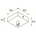 Accessories Ceiling canopy for GLENOS Pendant luminaire, 8,5x8,5x2,7cm, with strain relief, matt black