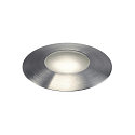 SLV LED Recessed luminaire TRAIL-LITE LED Cover Stainless steel with satinated glass insert, LED warmwhite