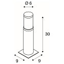 SLV LED Outdoor luminaire TRUST LED Floor lamp, 8,6W, 3000K, IP55, height 30cm