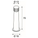 SLV Outdoor Floorlamp RUSTY 40, IP55, 70cm / � 19cm, E27 TC-DSE, FeCSi steel rust color