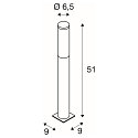SLV Floorlamp BIG NAILS 50 Stainless steel, height 51cm