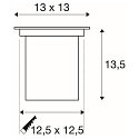 SLV Outdoor luminaire DASAR SQUARE GU10 Recessed luminaire Stainless steel cover