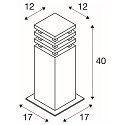 SLV Outdoor Floorlamp RUSTY SQUARE 40, IP55, 40 x 12 x 12cm, E27 TC-DSE, FeCSi steel rust color