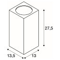 SLV Wall luminaire BIG THEO UP-DOWN OUT ES111, square, GU10, max. 2x75W, silver grey