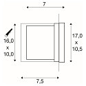 SLV BRICK LED DOWNUNDER, LED Wall recessed luminaire, IP54, 1.4W 3000K 30lm, silver grey