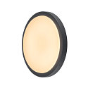 SLV AINOS, Outdoor Ceiling luminaire, LED, 3000K, round, anthracite, with sensor