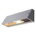 SLV Wall luminaire PEMA SQUARE, E27, max. 15W,, silver-grey