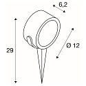 SLV Outdoor Spike luminaire SITRA 360 SPIKE, 1-head, 29cm, IP44 IK04, GX53, swivelling 90�, with cable, anthracite