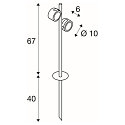 SLV Outdoor Spike luminaire SITRA 360 SPIKE, 2-heads, 67cm, IP44, 2x GX53, swivelling 90�, rotatable, with cable, anthracite