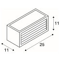 SLV Wall luminaire BOX-L E27, square, E27, max. 18W,, anthracite