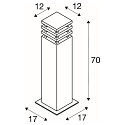 SLV LED Outdoor Floorlamp RUSTY SQUARE 70, IP55, 71 x 12 x 12cm, 8.6W 3000K 90lm, FeCSi steel rust color