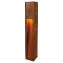 LED Outdoor Floorlamp RUSTY SLOT 80, IP55, height 80cm, 8.6W 3000K 30lm, FeCSi steel rust color