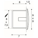 SLV LED Wall recessed luminaire DOWNUNDER OUT LED S, 0,96W, 3000K, IP55, anthracite