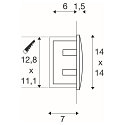 SLV LED Wall recessed luminaire DOWNUNDER OUT LED L, 0,96W, 3000K, IP55, anthracite