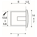 SLV LED Wall recessed luminaire DOWNUNDER OUT LED M, 0,96W, 3000K, IP55, white