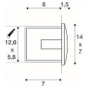 SLV LED Wall recessed luminaire DOWNUNDER OUT LED M, 0,96W, 3000K, IP55, anthracite