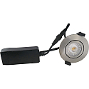 recessed luminaire LOW PROFILE round IP54, brushed aluminium dimmable 6W 510lm 4000K