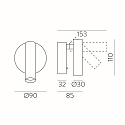 ACB wall luminaire ATRIA 16/3925 with switch, adjustable IP20, bronze