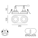 ACB downlight MUSCA 3947/21 2 flames GU10 IP20, black