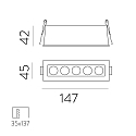 ACB recessed luminaire INVISIBLE 3980/147 IP20, white 12W 850lm 3000K 36� 36�